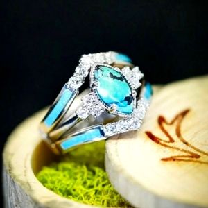 Unique 3 Ring Turquoise Set sizes 5-12 Sale